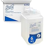 Scott Control Schaum-Seife für häufige Verwendung 6342 – unparfümierte Handseife – 6 x 1 L, Kassetten farbloser Handreiniger (insges. 6 L)
