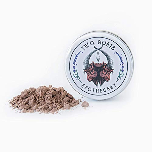 Travel Dry Shampoo Powder | Eco Friendly, All Natural Root Touch Up, Vegan Ingredients | Hair Powder Volumizer | For Brown Hair, Brunette and Dark Hair. (Brun) Two Goats Apothecary