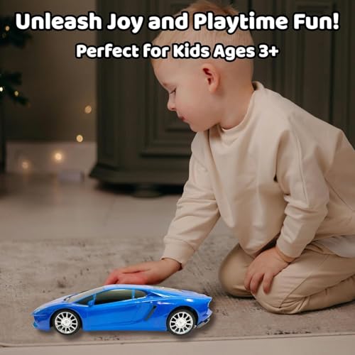 Image of SUPER TOY Remote Control Car for Boys 3-14 Year 1:24 High Speed Racing RC Car Rechargeable Toy for Kids with Charging Cable Birthday Gift Car, Orange
