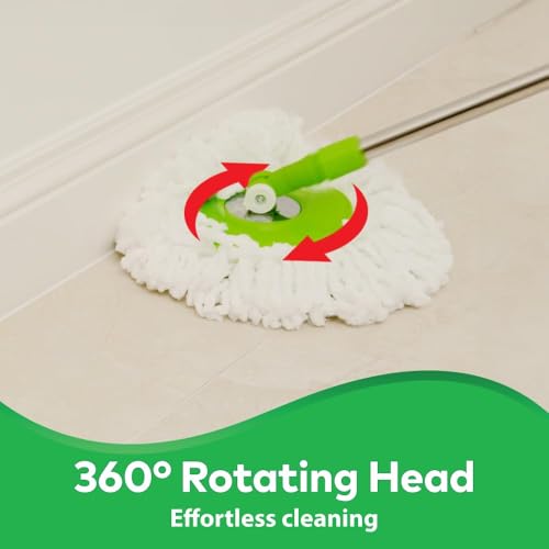 Image of Scotch-Brite Twin Bucket Spin Mop with Easy Wring & Rinse System, 360 Adjustable Handle, High Absorbency Microfiber for Deep Cleaning on All Floor Types