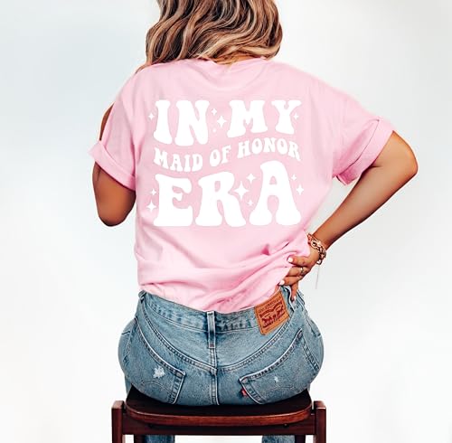 In My Bride Era, In My Maid of Honor, Bridesmaid, Matron of Honor Era Bachelorette Party Shirts, Bridesmaid Gifts, Comfort Colors Pocket T-Shirts, Bride's Team, Bridal Shower T-shirts4