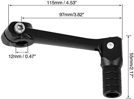 F FIERCE CYCLE 0.47 Inch Motorcycle Shift Lever Folding Gear Shifter Black