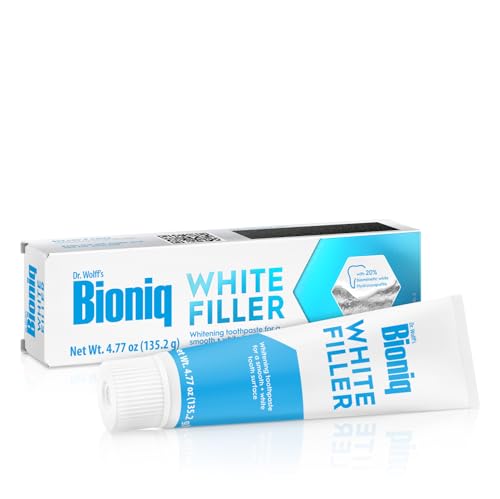 Bioniq White Filler - Whitening Toothpaste with 20% Hydroxyapatite - Contains White bioHAP and Fluoride Free for Daily Use - Mint Flavor - 1 x 4.77 Oz