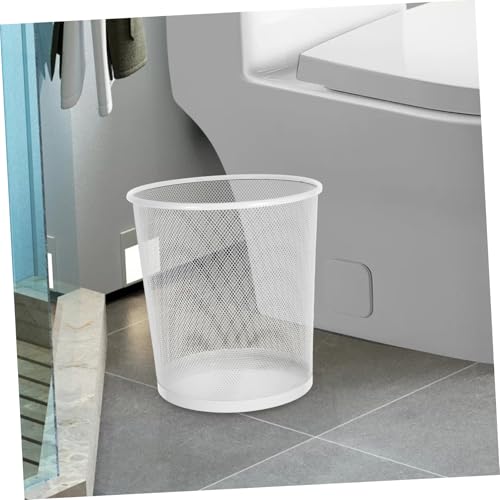 Caneca de basura rectangular de hierro blanca miniatura 5