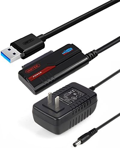 iKKEGOL USB 3.0 SATA III Adapter Cable, USB3.0 to SSD HDD,2.5" 3.5" SATA III Hard Drives External Converter, Support UASP with Power Adapter