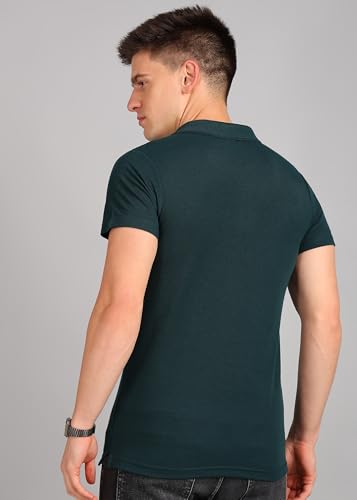 Image of INKKR Men's Solid Polo Neck Half Sleeve Stylish T-Shirt Combo (Size-L)