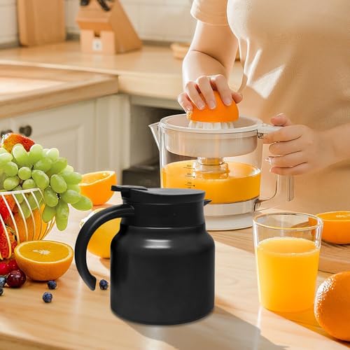 2 PCS Thermal Coffee Carafe, 27oz Stainless Steel Thermo for Hot Liquids Cold Drinks Double Wall Vacuum Insulated Coffee Thermo Teapot Beverage Server Dispenser for Water Milke Tea Coffee, Black Red
