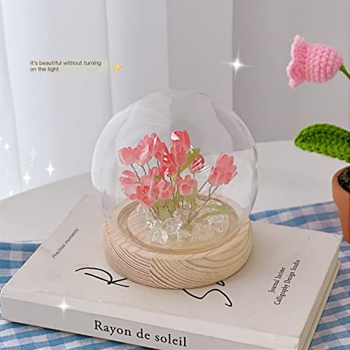 Veilleuse tulipe DIY lampe de table atmosphère douce fleurs roses - 4