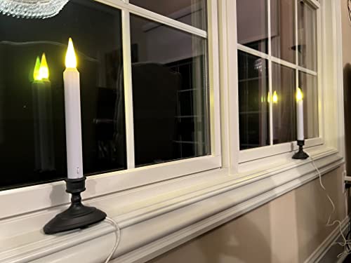 612 Vermont Led Electric Window Candles With Sensor Dusk To Dawn, Warm White Flicker Flame Or Steady On, Usb Low Voltage Adapter (4, Antique Bronze) #TOP5
