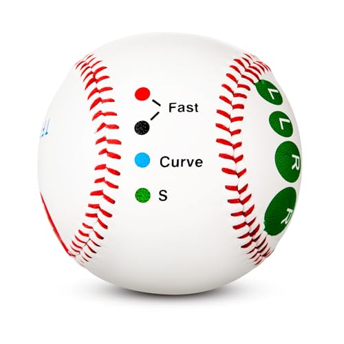RoundFunny 1 Pcs Training Baseball with Finger Placement Markers Baseball Training Equipment for Teenagers Beginners to Learn Multiple Grips