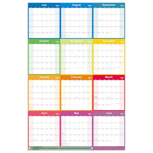 Calendario anual de pared 2026-2027 para organizar el despacho en casa y la oficina XL 1