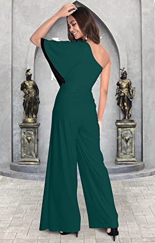 Image of KOH KOH Womens 2026 One Off Shoulder Asymmetric Long Pant Jumpsuit Romper