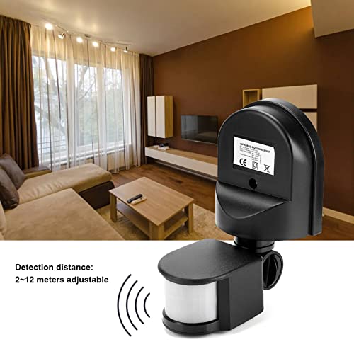 Pir Sensor Switch, Outdoor Ip65 Waterproof Adjustable Pir Body Motion Infrared Sensor Detector Light Bulb Switch, Home Lighting Switch With 160° Detection Range 110V-240V(Black) #TOP4