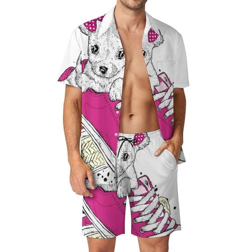 Chemise Hawaïenne Hommes Ensemble Chemise Short et Pantalon S