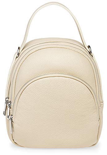 LYEAA Damen Schultertasche Echtleder - Elegante Umhängetasche Beige