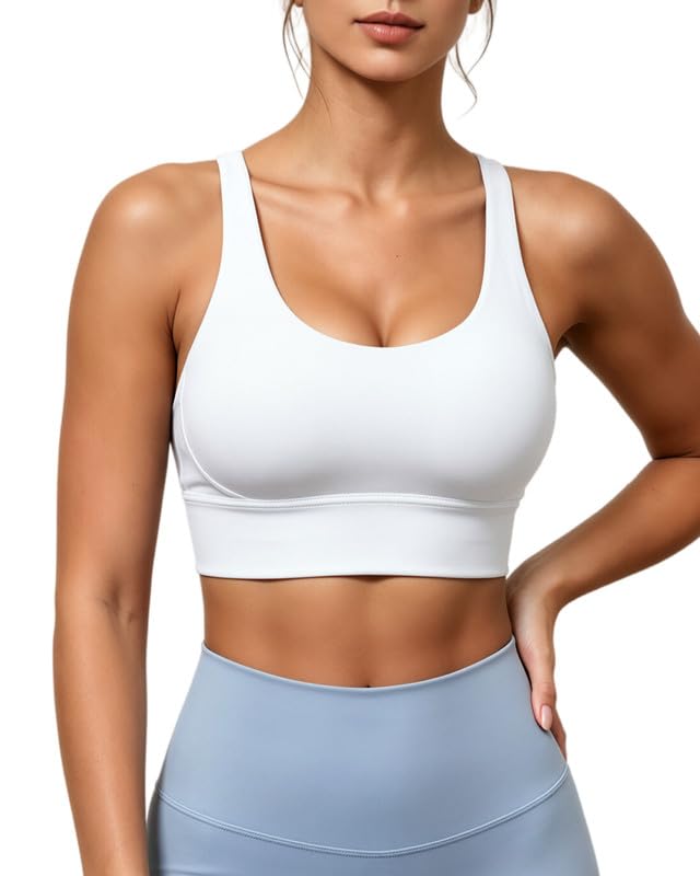 Image of Grace Form Strappy Sports Bra for Women Padded Push Up Sport Bra Athletic Running Workout Bra Yoga Bra