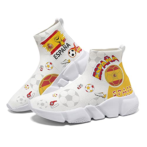 Hetios World Cup Spain Painted Sock Shoes Women's Sneakers Commemorative Running Shoes