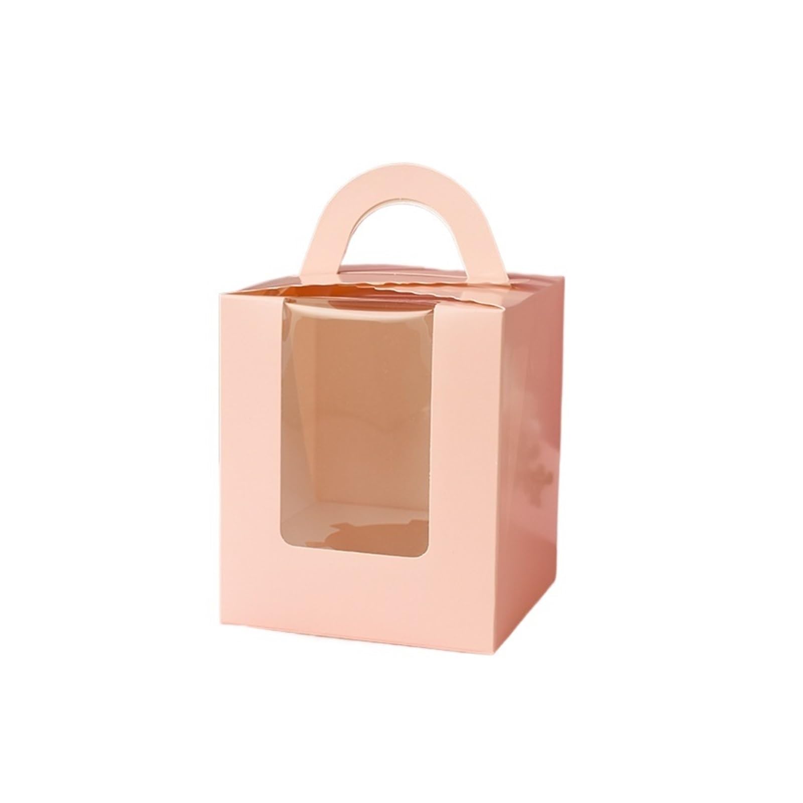 Recipiente para guardar tartas, Cajas for pasteles (paquete de 50), multicolor, 9,2 x 9,2 x 11 cm(Pink)