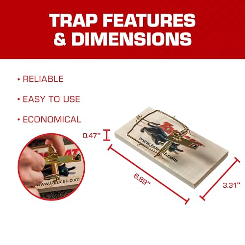Image of Tomcat Rat Traps (Wooden), Economical, Effective Way to Catch Rats in the Home, 8-Pack