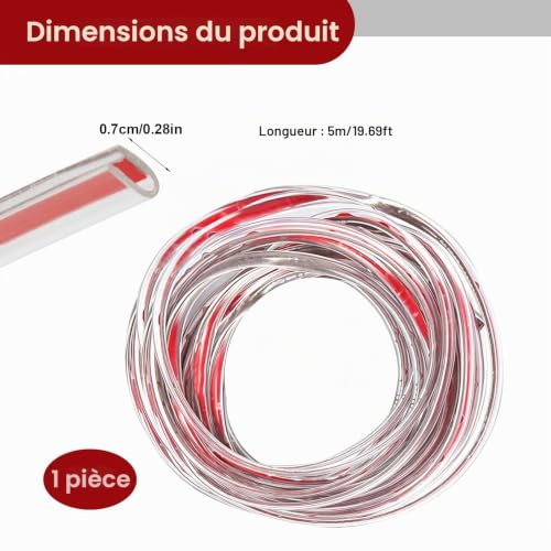 Protection Portiere Voiture, Bande en Silicone Souple 5M Car Edge Trim – vue 2