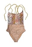 AMORISSIMO L'ESTATE DENTRO Einteiliger Badeanzug ''Lydia Hiva Oa'', Zweifarbig Muster und Nude, Größe S, EU 36