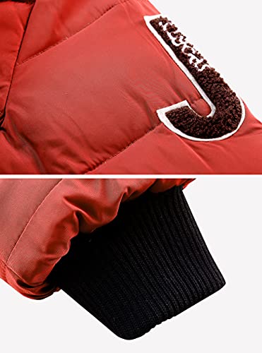 Lisueyne Big Boys’ Hooded Down Coat Mid-Long Winter Puffer Jacket For Kids Red #TOP3