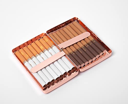 Classic Vintage Metal Cigarette Case/Storage Box, Can Hold 100’s 16 pcs (Pink Gold) - Thumbnail 2