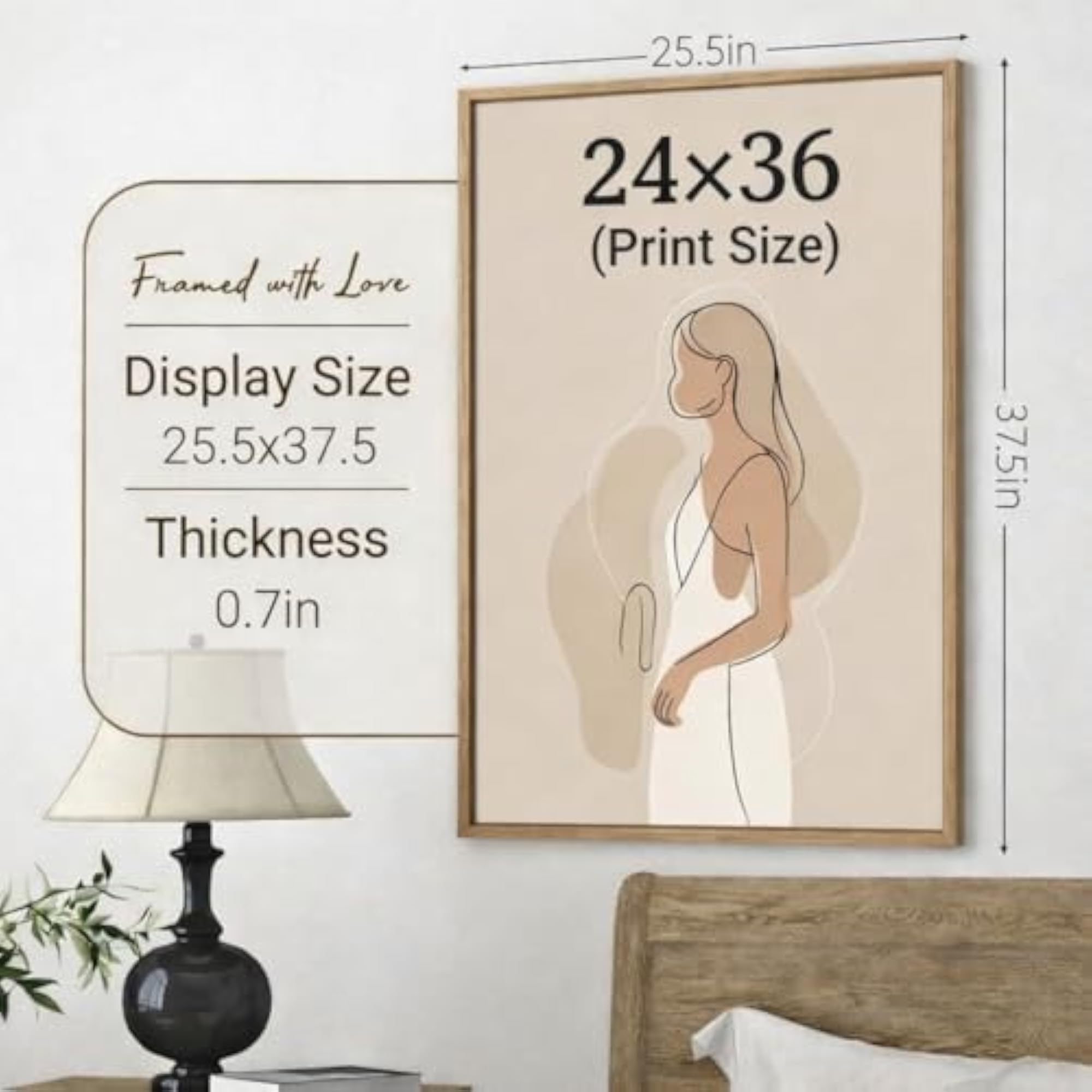 Lord Krishna Flute Wall Art with Wooden Frame