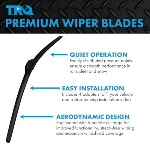 TRQ Premium Windshield Wiper Blades 21 & 26 Inch Silicone Coated & Water Repellent Wipers for Front Windshield Replacement Wiper Blades for Vehicle, Easy-Install Wipers with All-Season Performance by TRQ - Image 4
