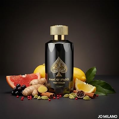 Jo Milano Game of Spades High Roller Parfum Spray | 3.4 oz (100ml) | Warm, Soft, Citrus, Oud, Patchouli Scent | Long Lasting Fragrance for Men and Women (Unisex)