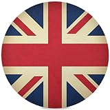 Vintage Union Jack Flag United Kingdom Round tablecloths Washable Heat Resistant Place tablecloths f