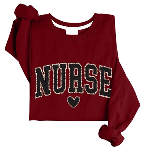 Dvexq Leopard Nurse Sweatshirt RN Sweashirt Nurse Sweatshirts Gift