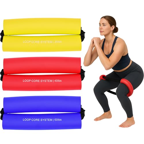 Soulchen 3 Pcs Hip Core Resistance Loop Bands 20/40/60 lbs for Glute Legs