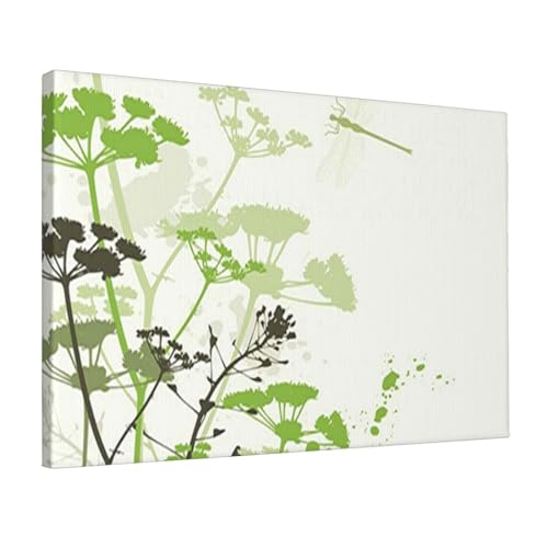 Toile murale feuillage déco salon et chambre moderne 45cm