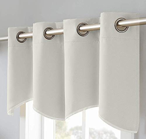 Magic Drapes Window Treatment Valance 100% Polyester Solid Light Blocking Energy Efficient Grommet For Living Room, Bedroom, Kitchen, Bathroom, Kids Room, Office (Silver, 2 Valances, 52X18) #TOP11