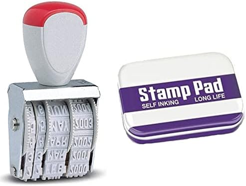 Dinojames Dater Stamp with violet Stamp Pad date adjustable