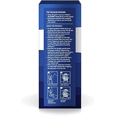 Men's Rogaine 5% Minoxidil Foam for Hair Loss and Hair Regrowth, Topical Treatment for Thinning Hair, 3-Month Supply