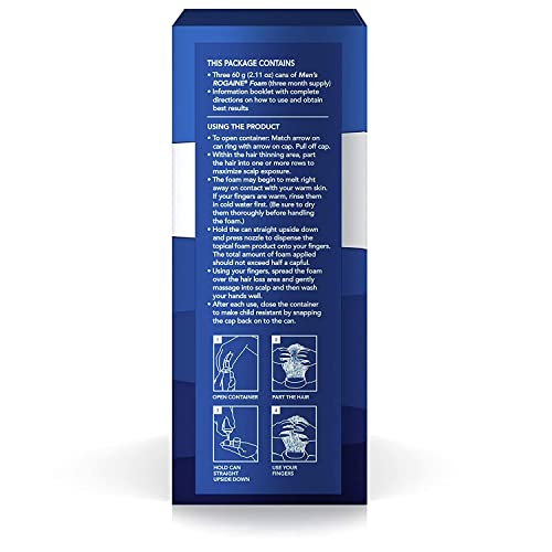 Rogaine for Men Hair Regrowth Treatment, Easy-to-Use Foam, 6 Month Supply (6 Packs- 2.11 oz Cans)