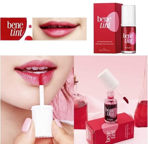CRAZYHUDA Benetint Lip Stain and Cheek Stain Finish Red Color Lip Tint .Rose Fragrance, Nourishing & Long-lasting - Image 3