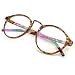 PenSee Vintage Inspired Eyeglasses Frame Round Circle Clear Lens Glasses (Fleck)