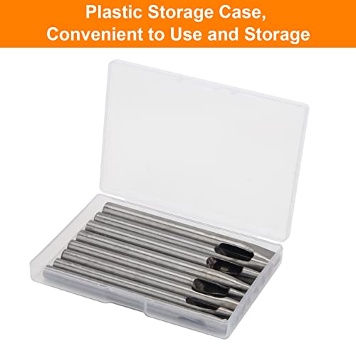 8 Size Oval Hole Punch For Leather 2Mm-5Mm, Boyistar Leather Craft Punch Tools Set Hollow Punching Oval Belt Hole Cutter Tool For Watch Band, Belt, Leather Crafting With Storage Box #TOP6