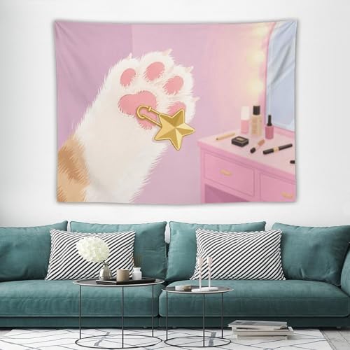 Tapisserie murale bohème chat pour créer un cocon cocooning de chambre