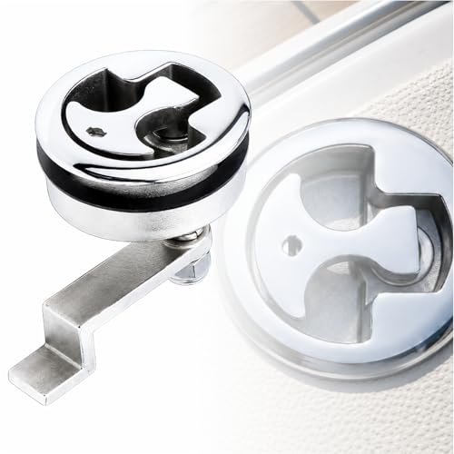 asdmm Boat Cam Latch T-Handle Hatch Lock, 316 Stainless Steel Flush Mount Deck Lock, Heavy Duty for RV Boat Yacht Trailer with Key