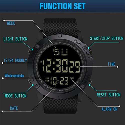 The Perfect Part Waterproof Digital Sports Watch Military Tactical Led Backlight Wristwatch Men #TOP6