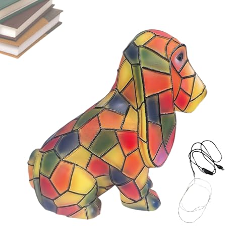 Lampe pour chien en résine et veilleuse vintage peinte à la main pour salon