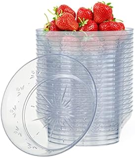 Matana - 20 Small Clear Multi-Use Plastic Serving Party Bowls - 13cm / 360ml
