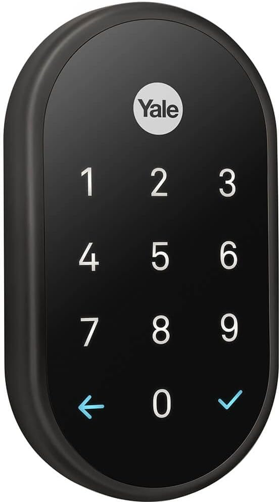 Google Nest x Yale Lock - Tamper Proof Smart Lock for Keyless Entry - Keypad Deadbolt Lock for Front Door - Black Suede