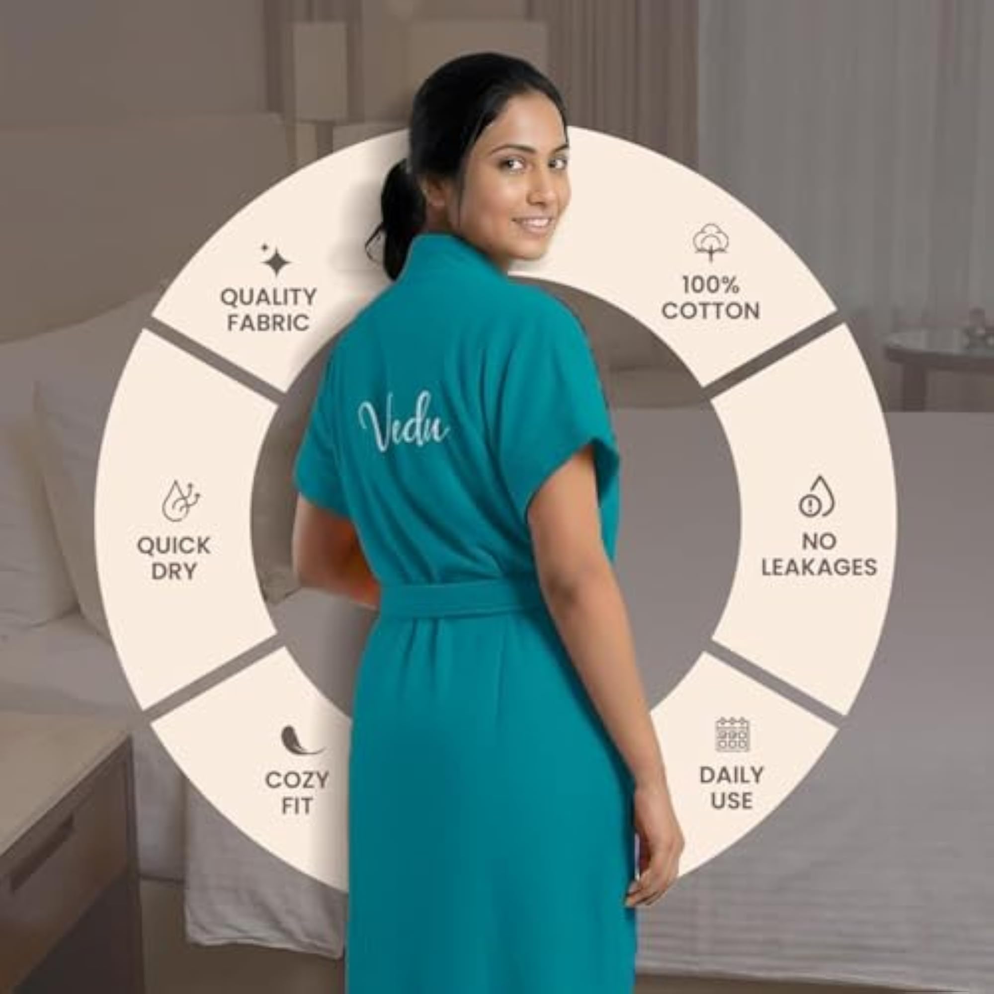 Customized Couple Bathrobes with Bamboo Brush