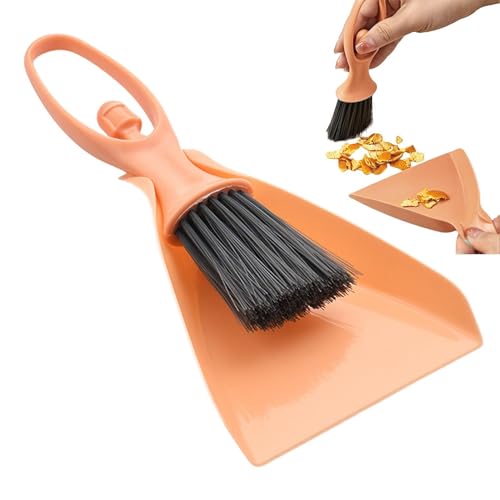 Mini Broom and Dustpan Set | Desk Broom Tool Kit - Office Dustpan Brush Set,for Bathroom Bedroom Living Room Vanity Home Kitchen