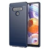 Sidande Case for Stylo 6 Case, LMQ730TM Case, Ultra Slim Phone Cover with Shock-Absorption Carbon Fiber TPU Rubber Protective Cases for LG Stylo 6 Navy Blue